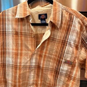 Dickies Men's Tan/khaki Plaid Shirt